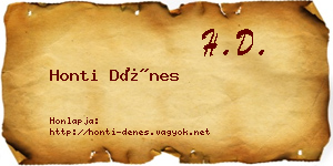 Honti Dénes névjegykártya