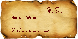 Honti Dénes névjegykártya