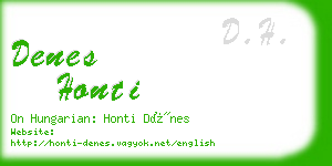 denes honti business card
